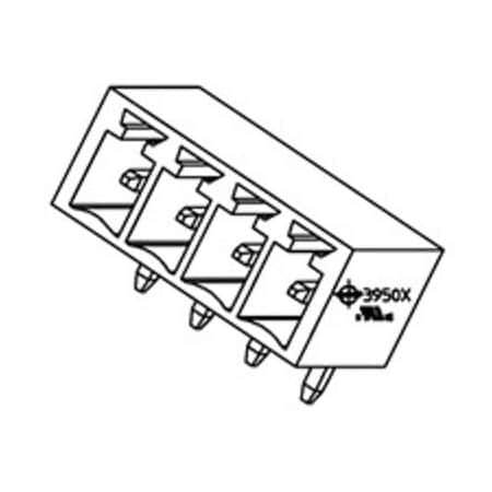 Molex Board Connector, 10 Contact(S), 1 Row(S), Male, Right Angle, Solder Terminal 395126010